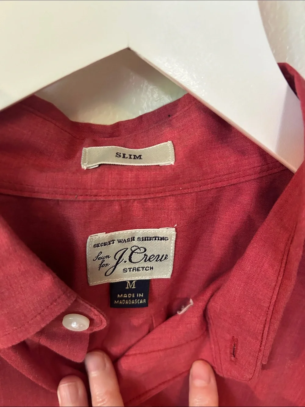 J. Crew Men's Red Button-Down Casual Shirt